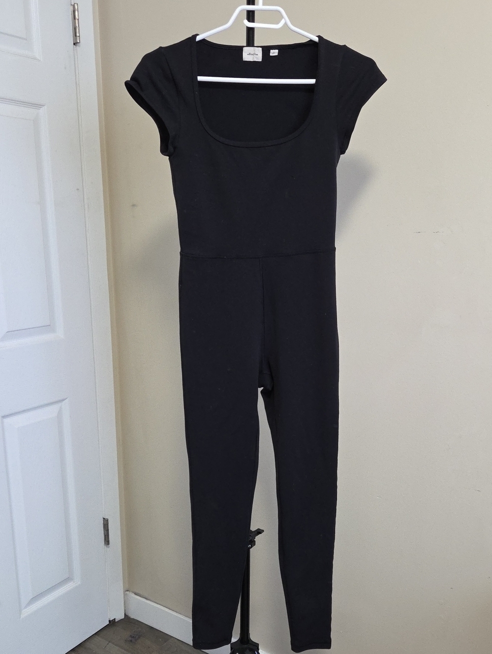 Wilfred Black Short-Sleeve Scoop-Neck Jumpsuit